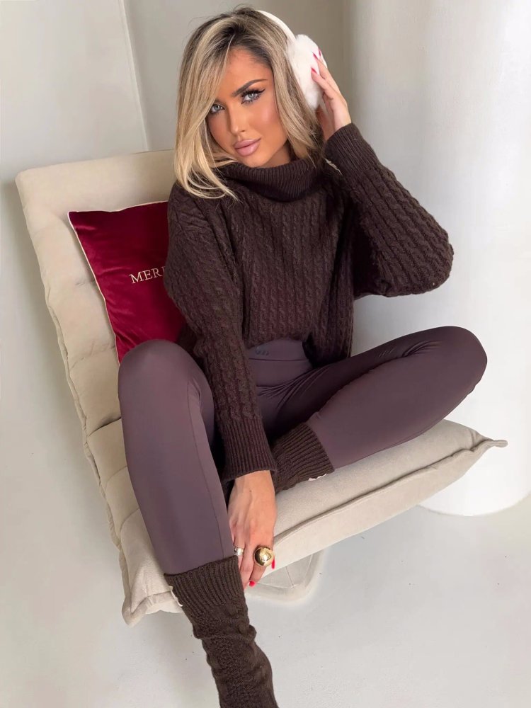 Sweter golf INKO, czekolada