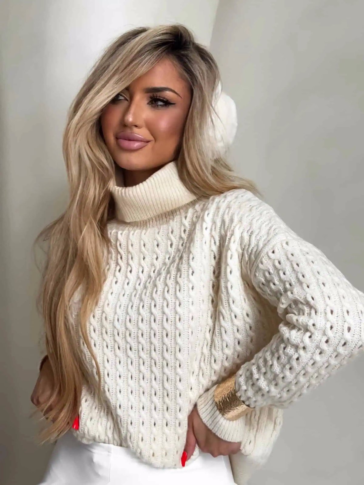 Sweter golf INKO, wanilia