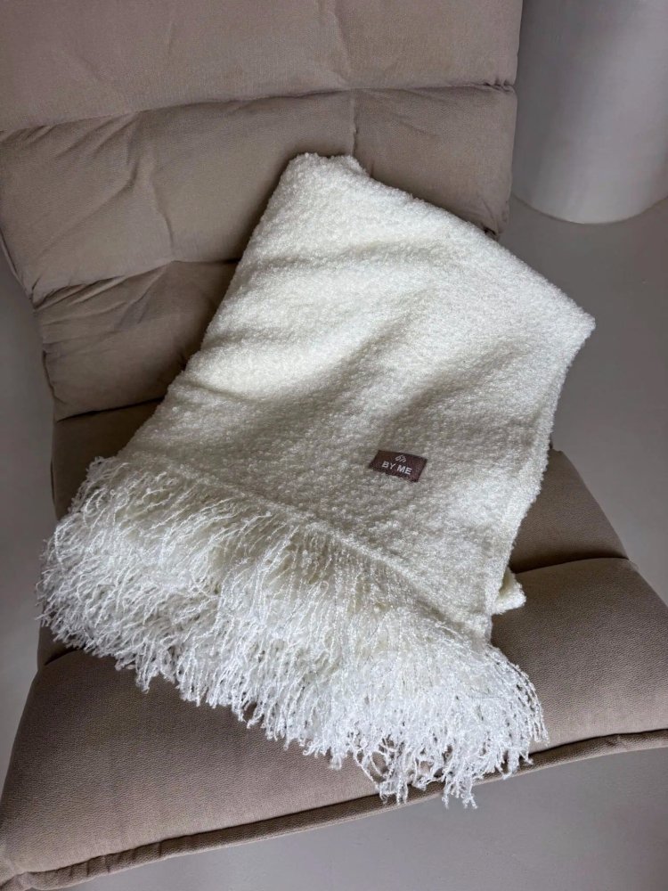 Koc z wełną BUCLA, ecru