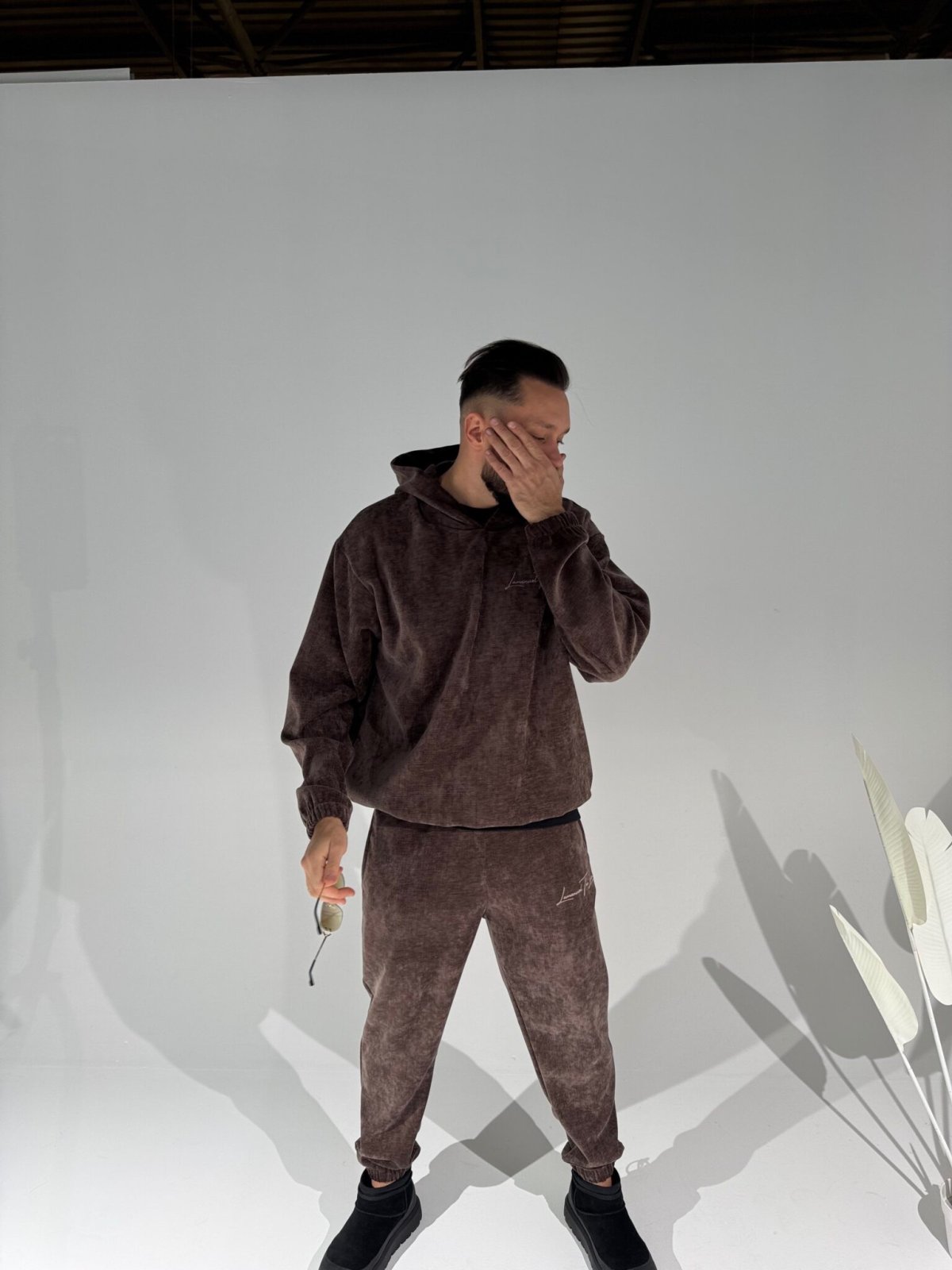 Spodnie dresowe męskie KING, czekolada