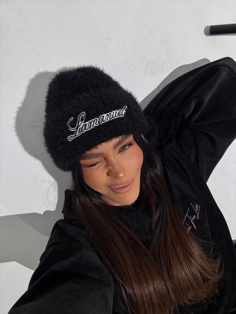 Czapka z wełną SNOWY, czarna