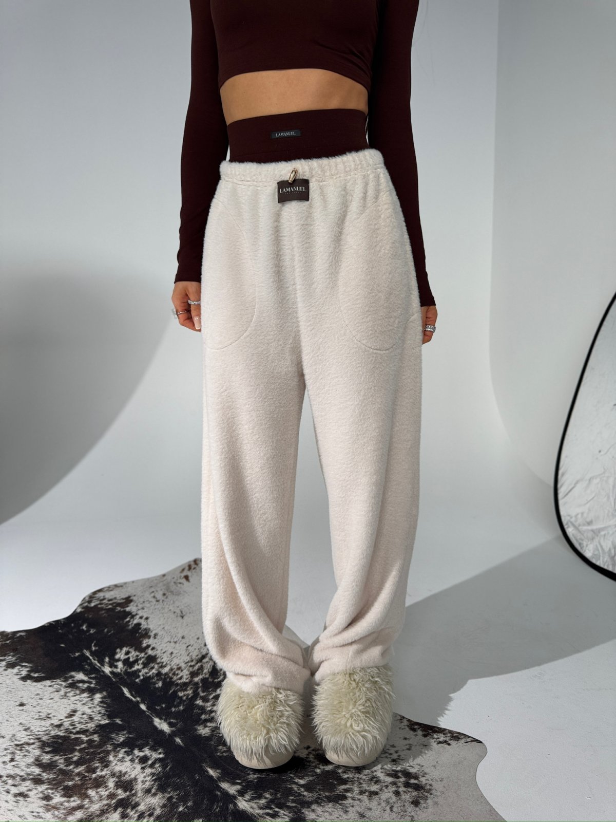 Spodnie dresowe TENDER, ecru