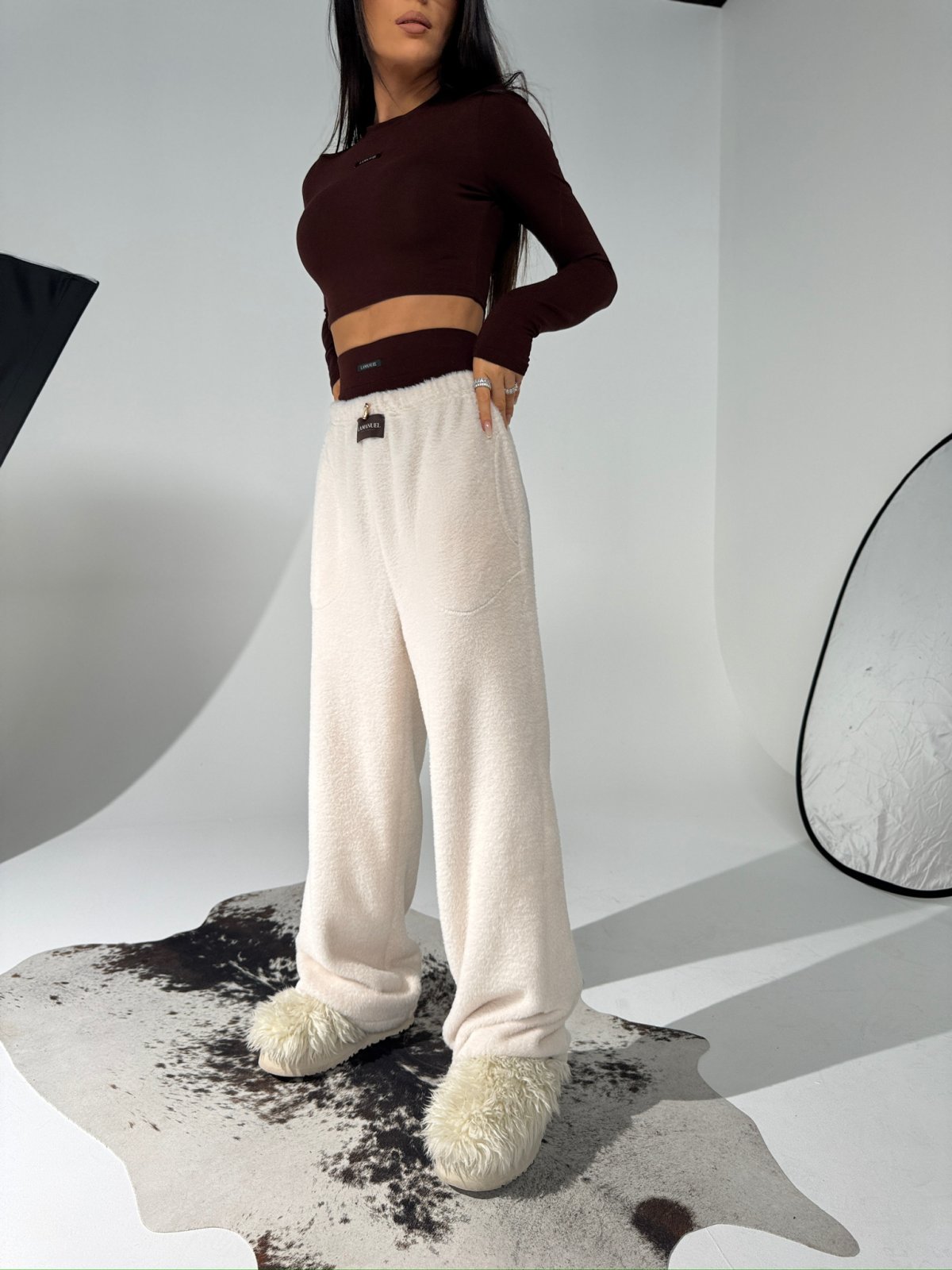 Spodnie dresowe TENDER, ecru