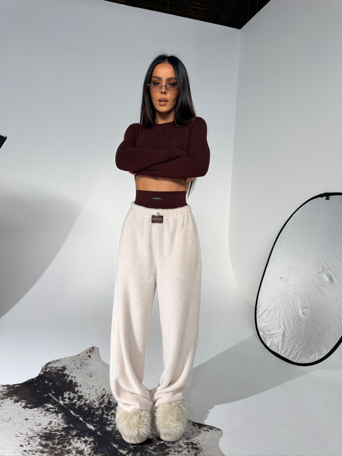 Spodnie dresowe TENDER, ecru