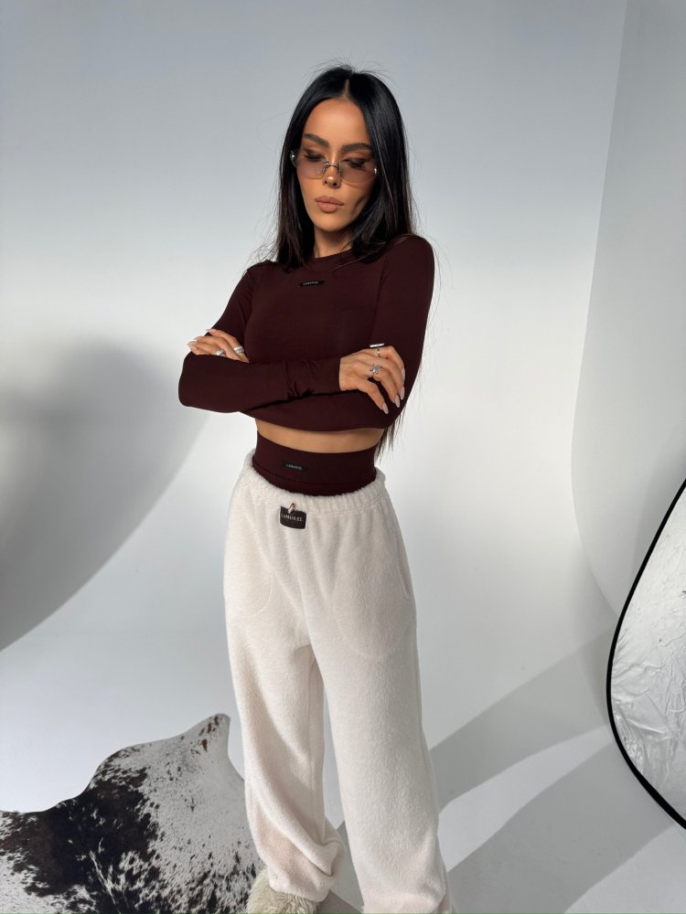 Spodnie dresowe TENDER, ecru