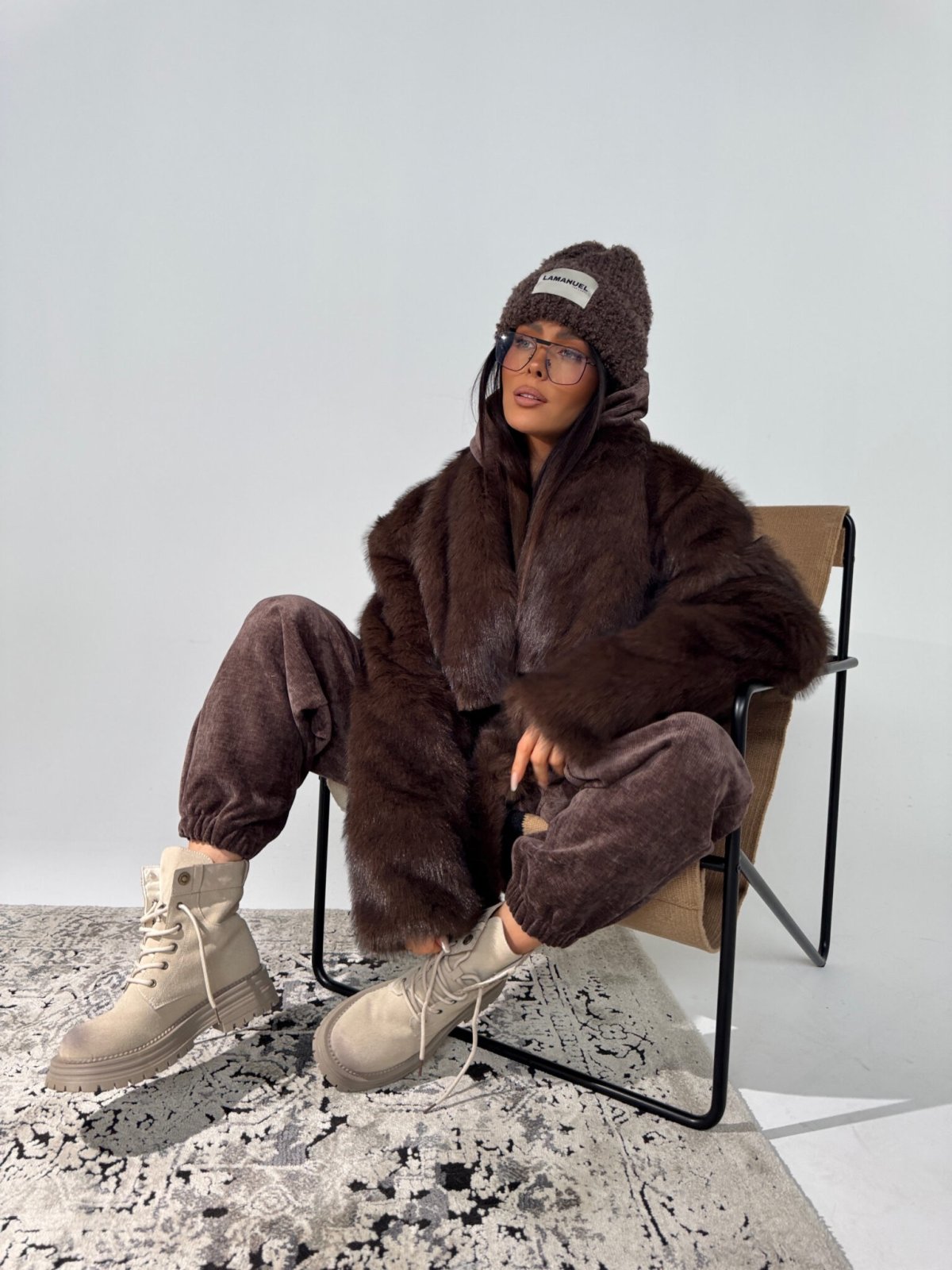 Kurtka/futro FUZZY, czekolada