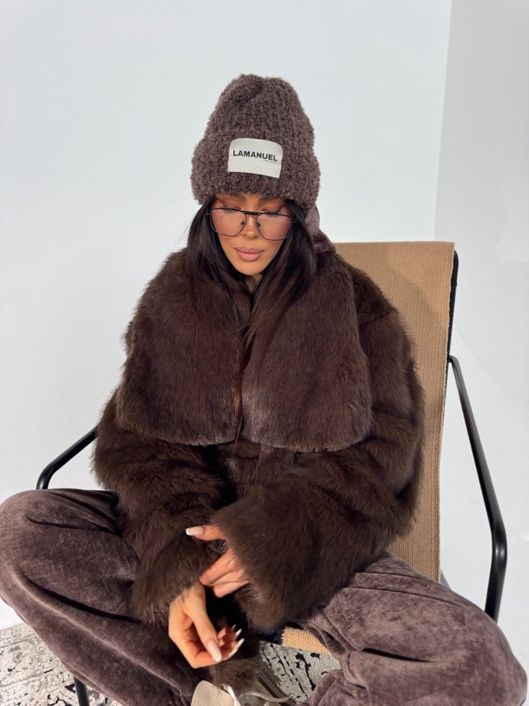 Kurtka/futro FUZZY, czekolada