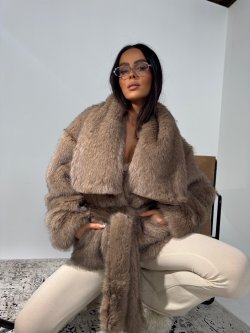 Kurtka/futro FUZZY, beż