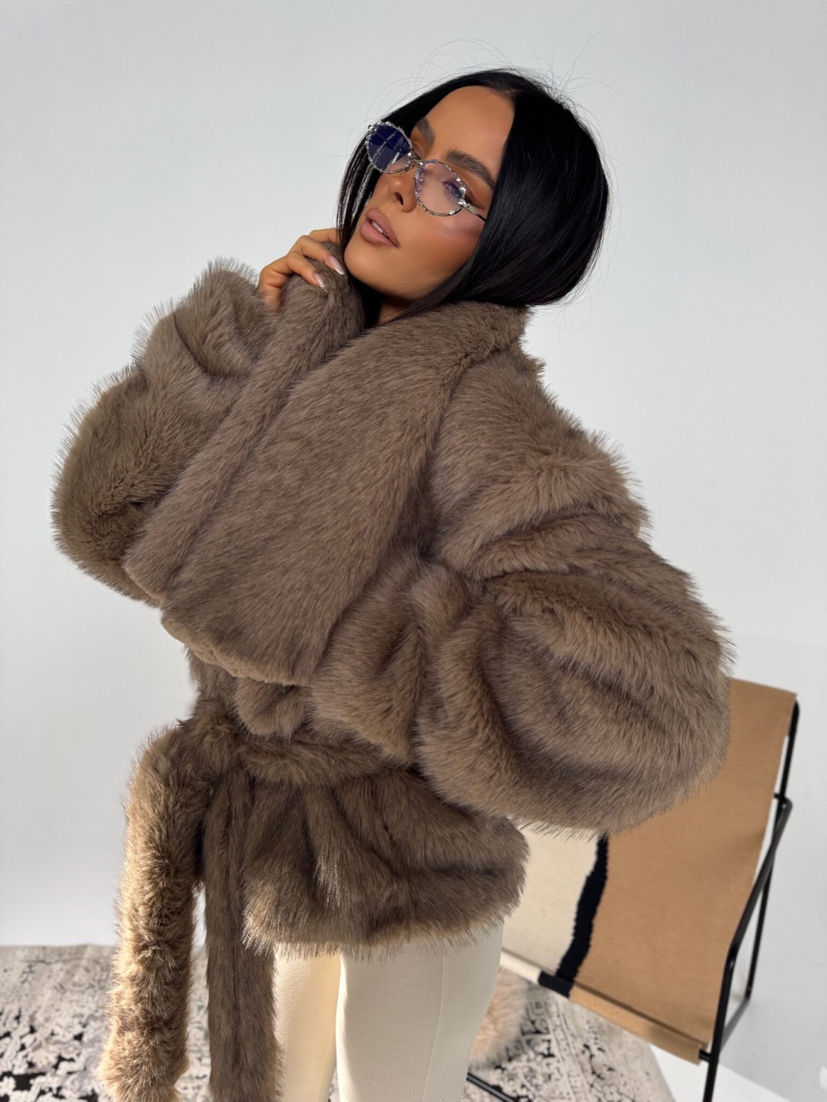 Kurtka/futro FUZZY, beż