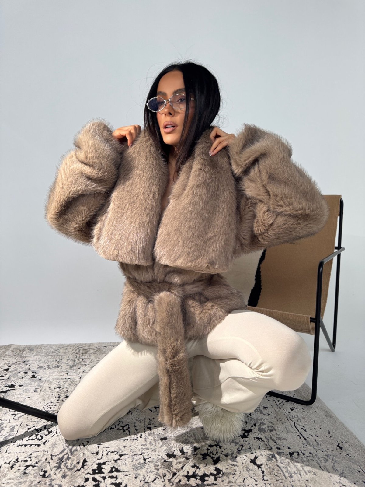 Kurtka/futro FUZZY, beż