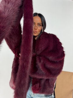 Kurtka/futro FUZZY, bordo