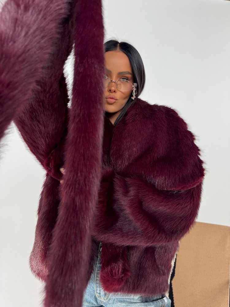 Kurtka/futro FUZZY, bordo