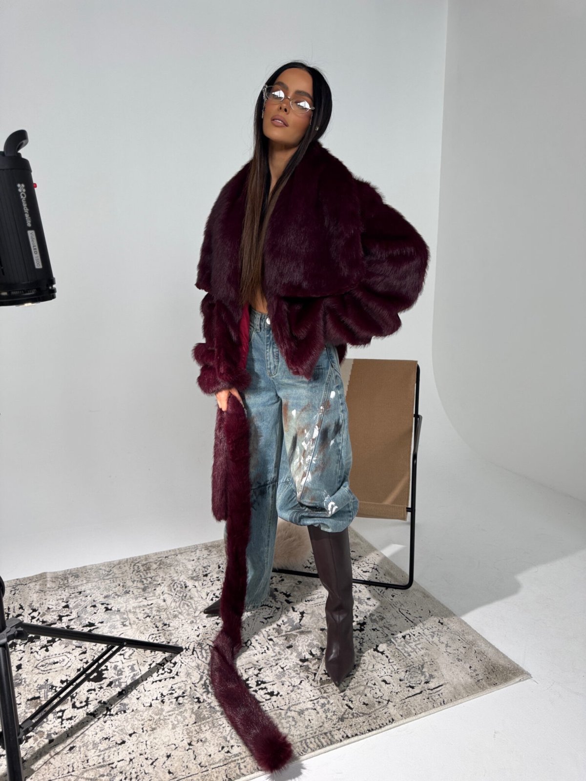 Kurtka/futro FUZZY, bordo