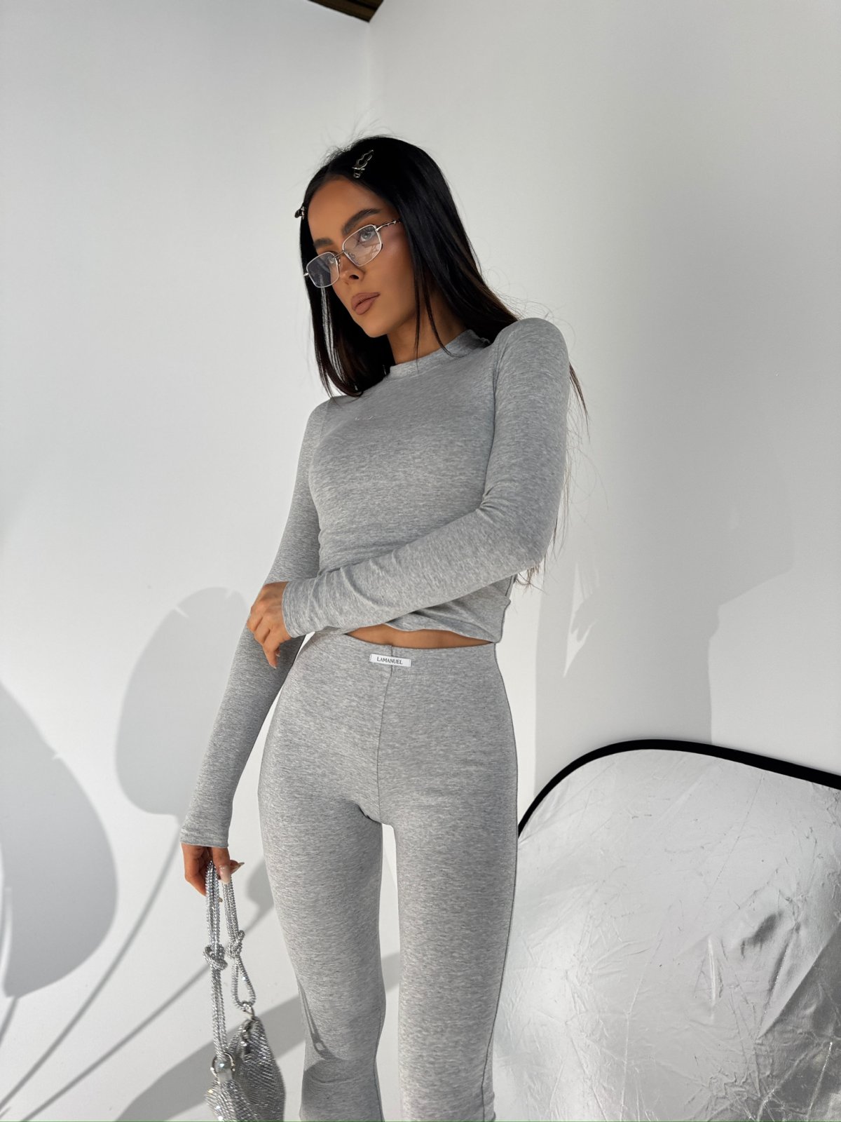 Legginsy ORGIN, szary melanż