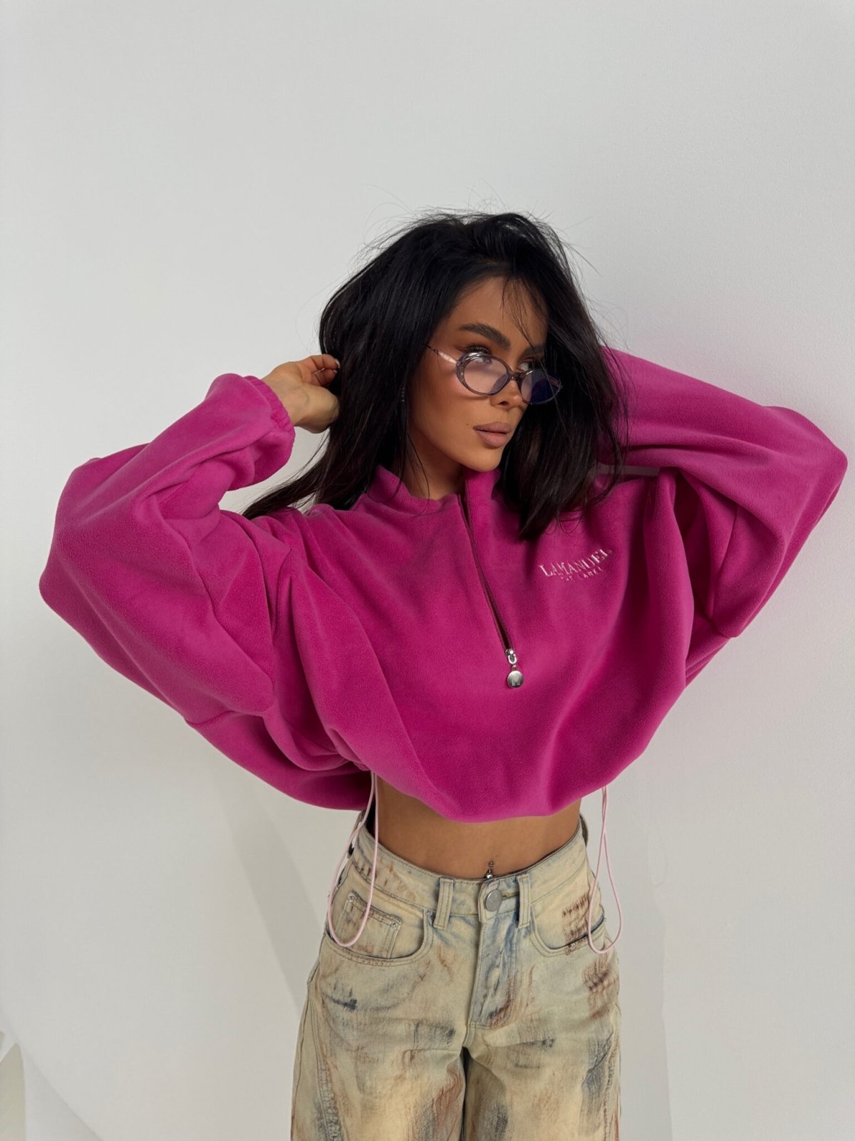 Bluza polarowa WARM UP, fuksja