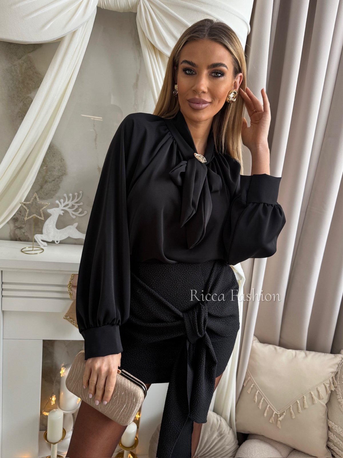 Koszula z wiskozy MIRAGE, black