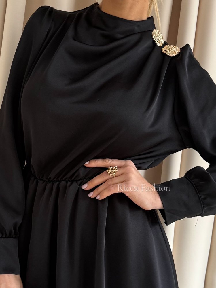 Sukienka satynowa FLAME, black