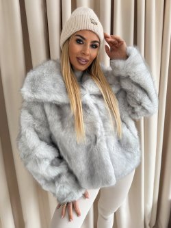 Kurtka/futerko z wełną SAMANTHA, silver fox