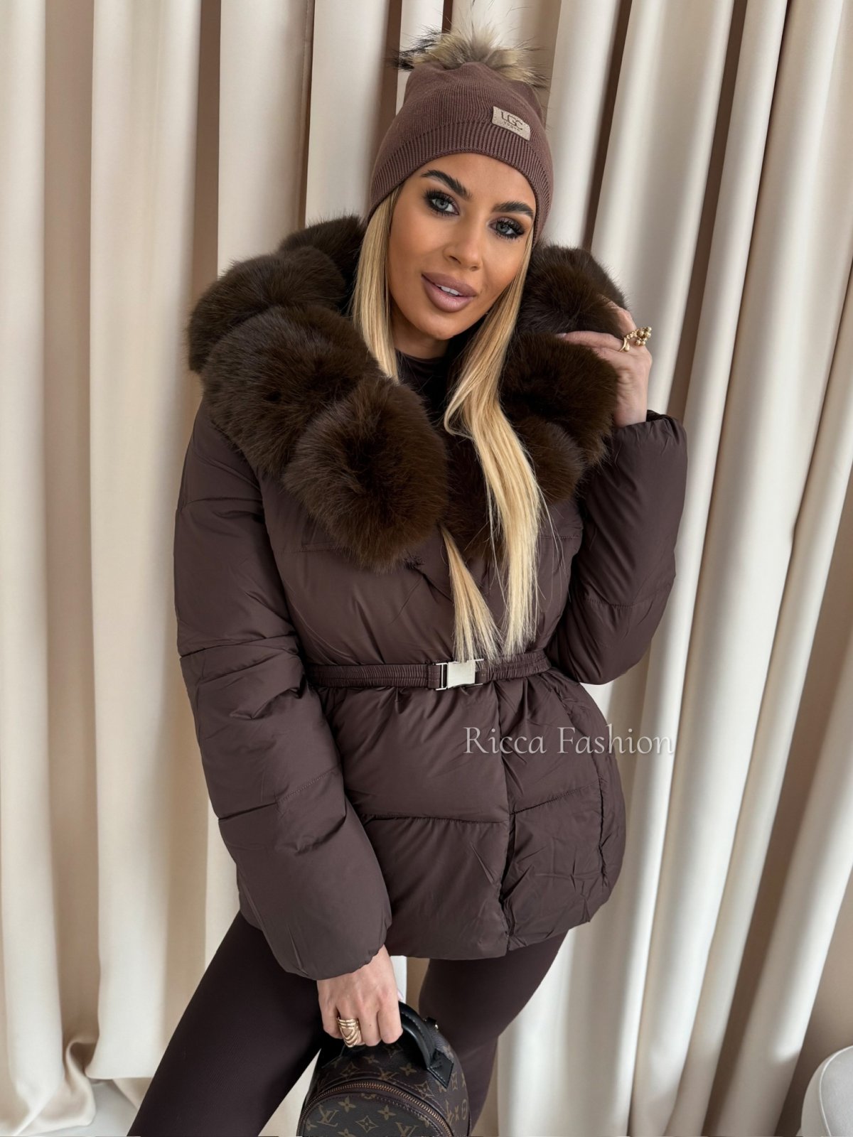 Kurtka zimowa pikowana COLD OUTSIDE, chocolate