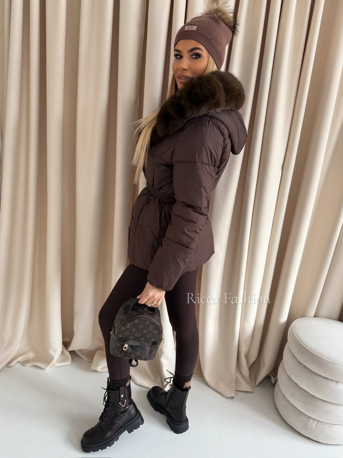 Kurtka zimowa pikowana COLD OUTSIDE, chocolate