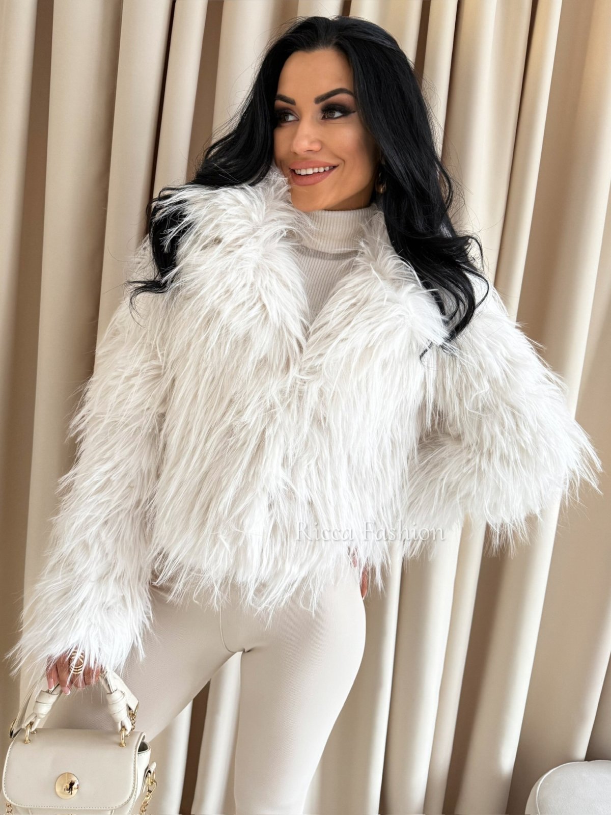 Kurtka/futerko z przeszyciami SAMMY, ecru