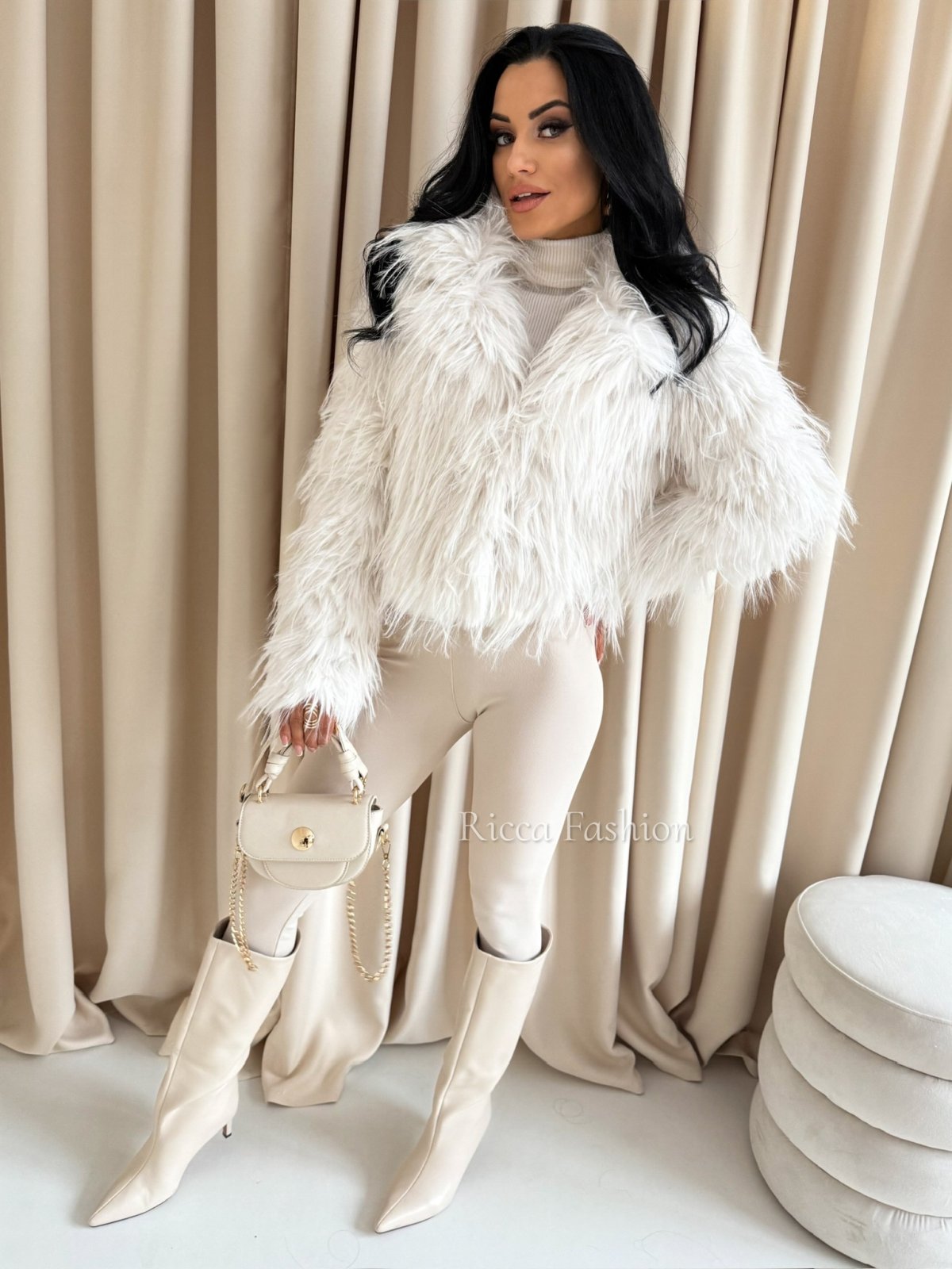 Kurtka/futerko z przeszyciami SAMMY, ecru