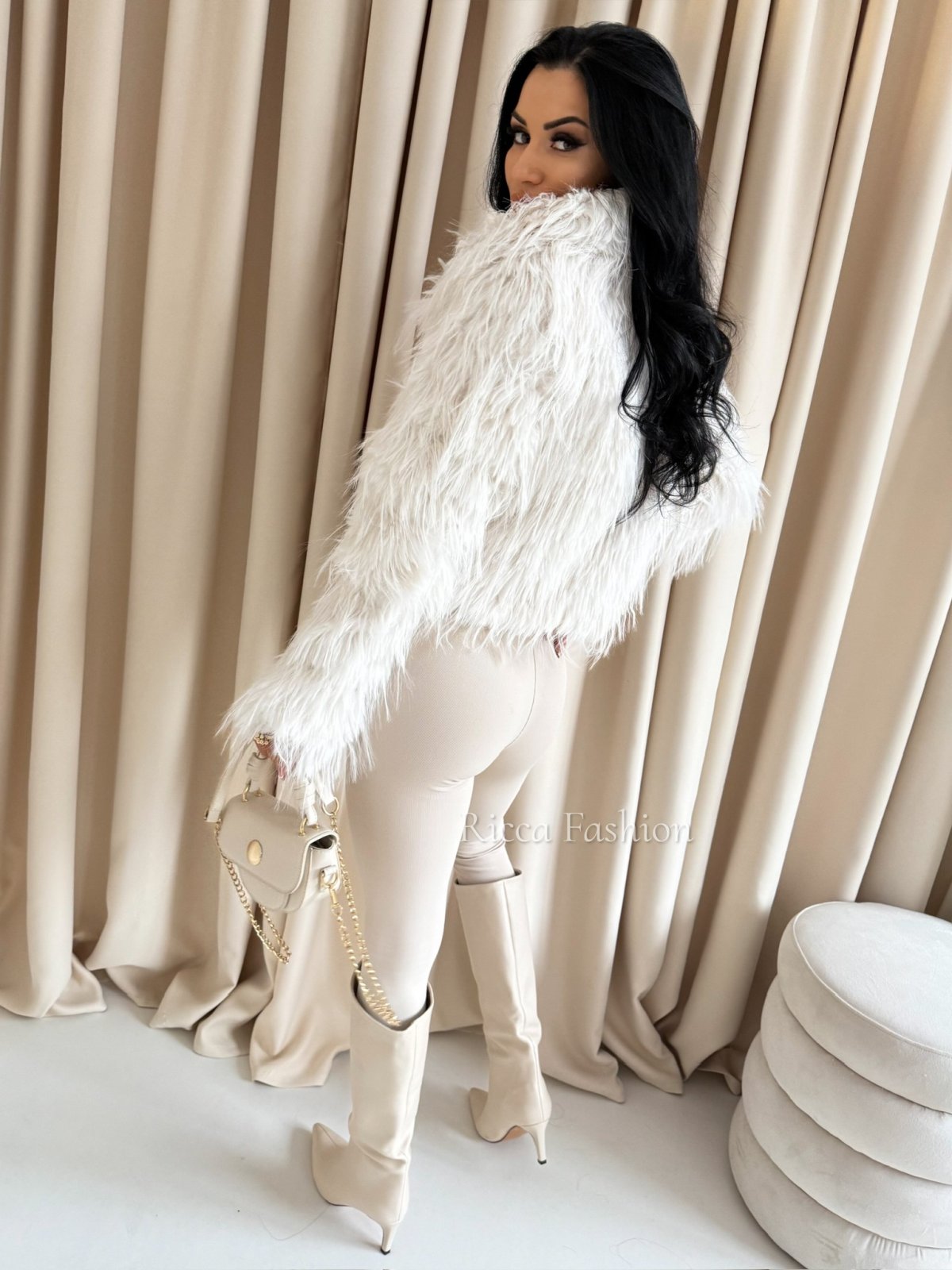 Kurtka/futerko z przeszyciami SAMMY, ecru