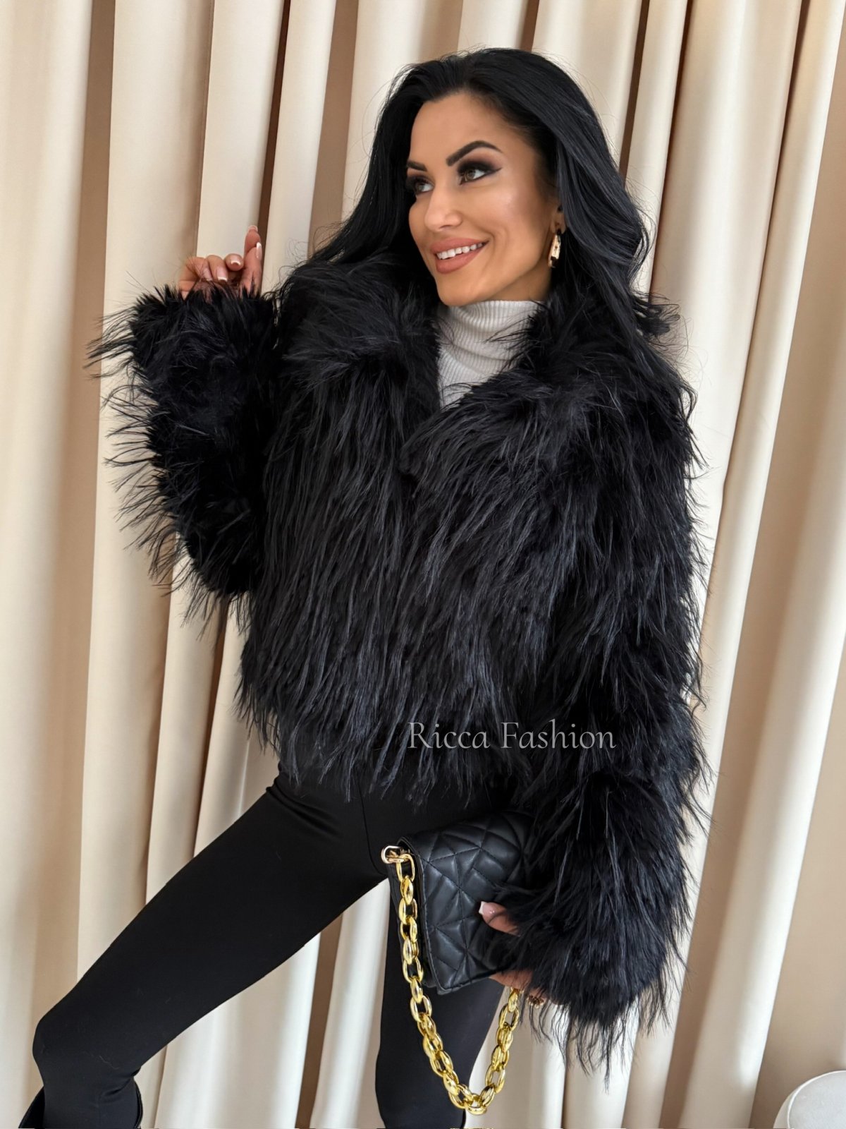 Kurtka/futerko z przeszyciami SAMMY, black