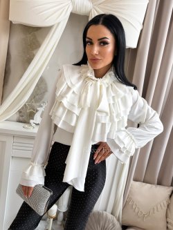 Koszula z falbankami MAVILLA, white