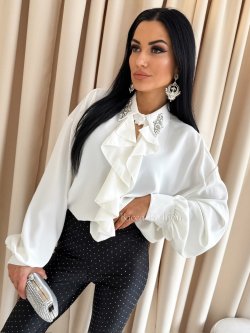 Koszula z żabotem TERIA, white