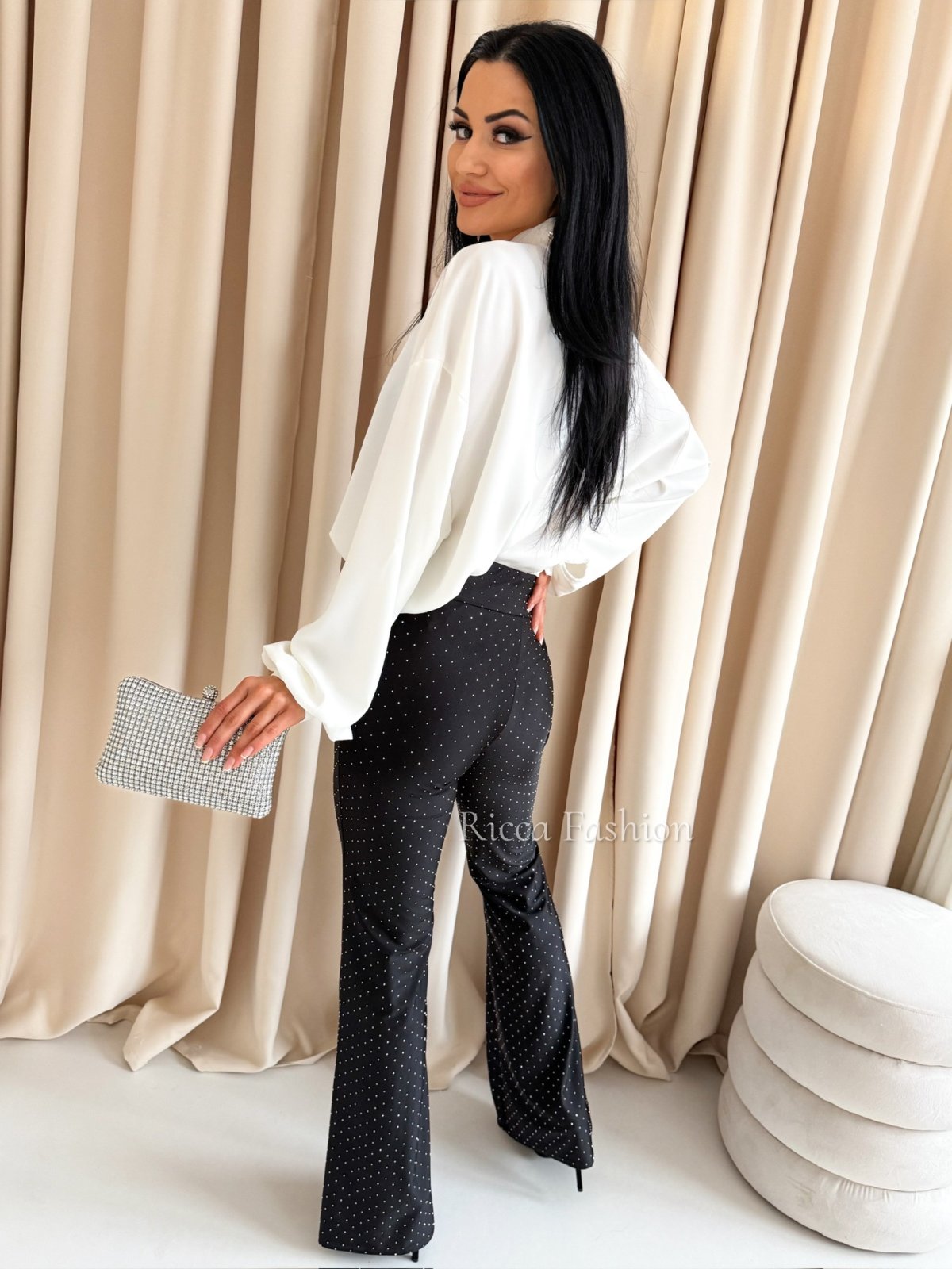 Koszula z żabotem TERIA, white