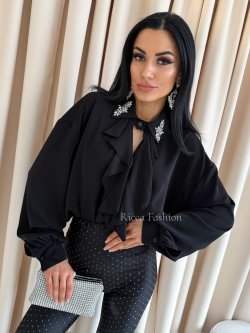 Koszula z żabotem TERIA, black