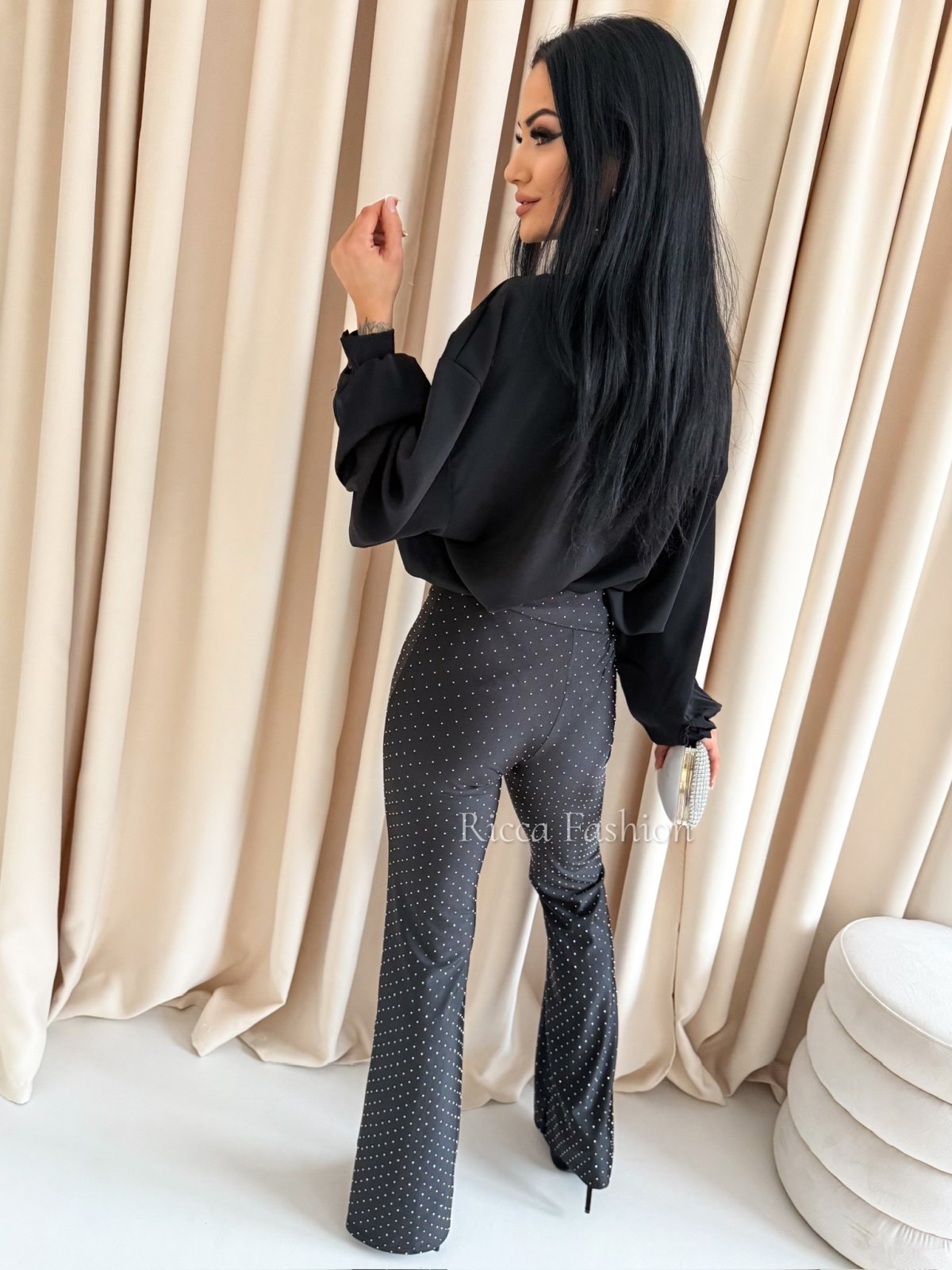 Koszula z żabotem TERIA, black