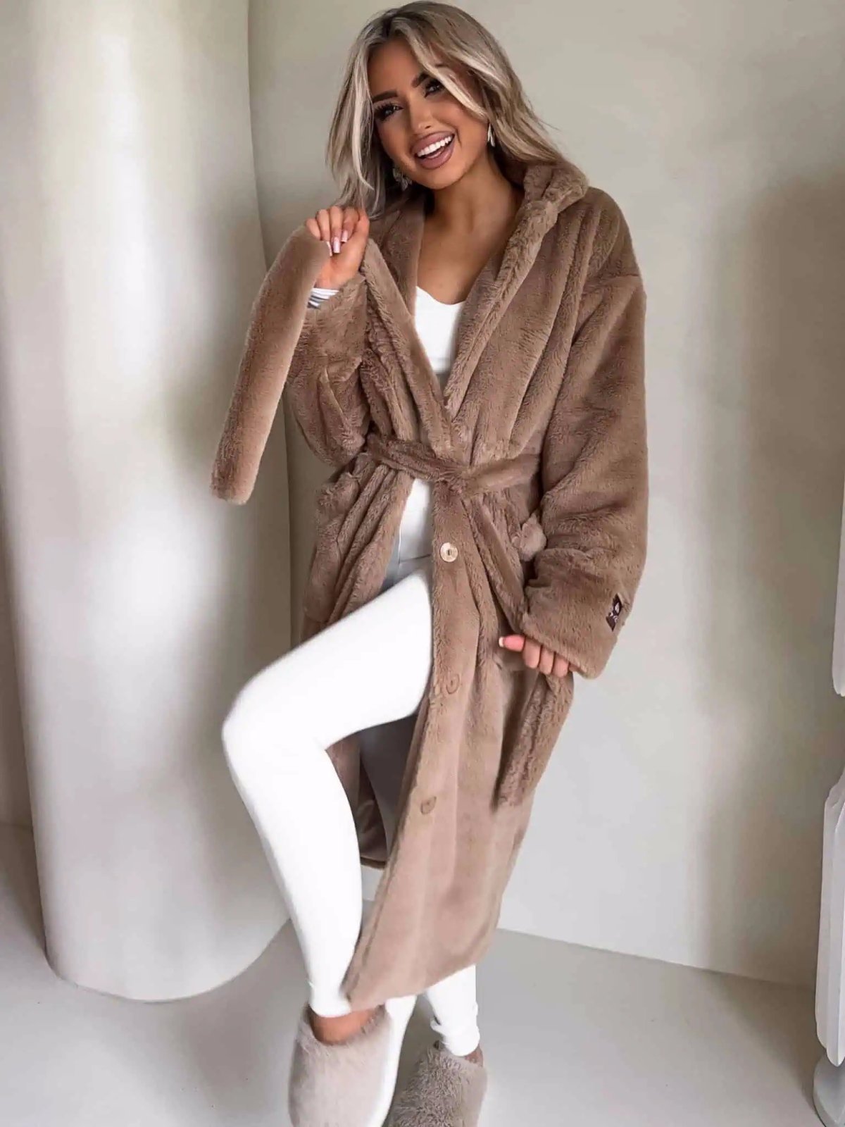 Płaszcz NOELLE, ciepły beż