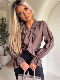 Bluzka ZARRA, czekolada