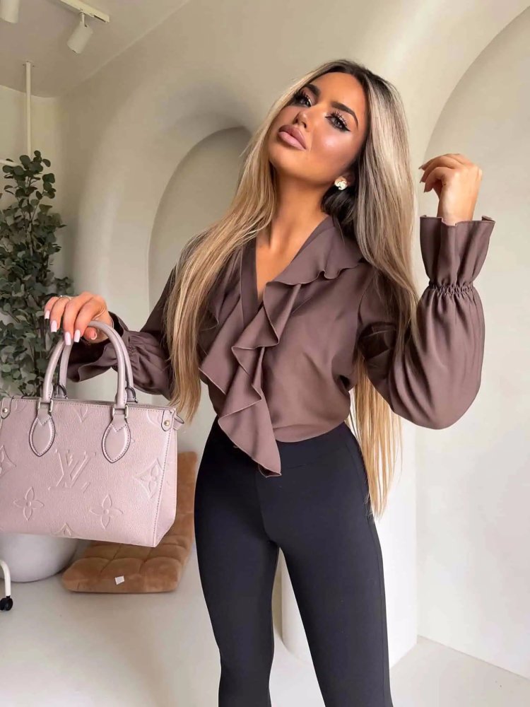 Bluzka ZARRA, czekolada