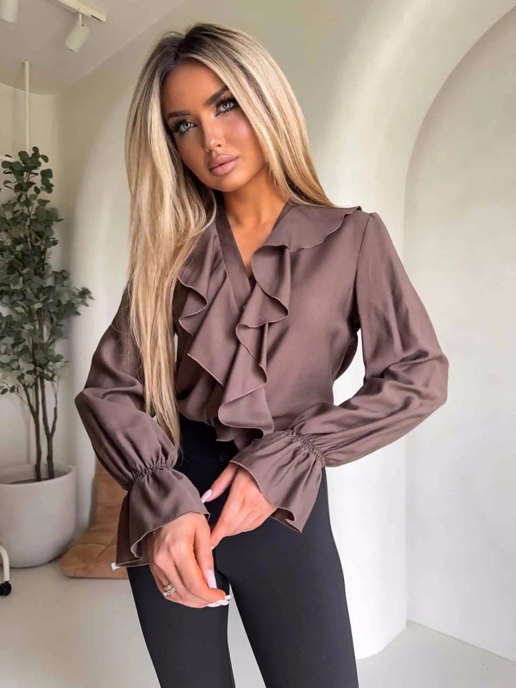 Bluzka ZARRA, czekolada