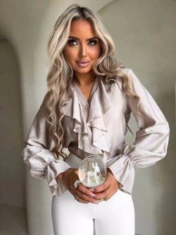 Bluzka ZARRA, jasny beż