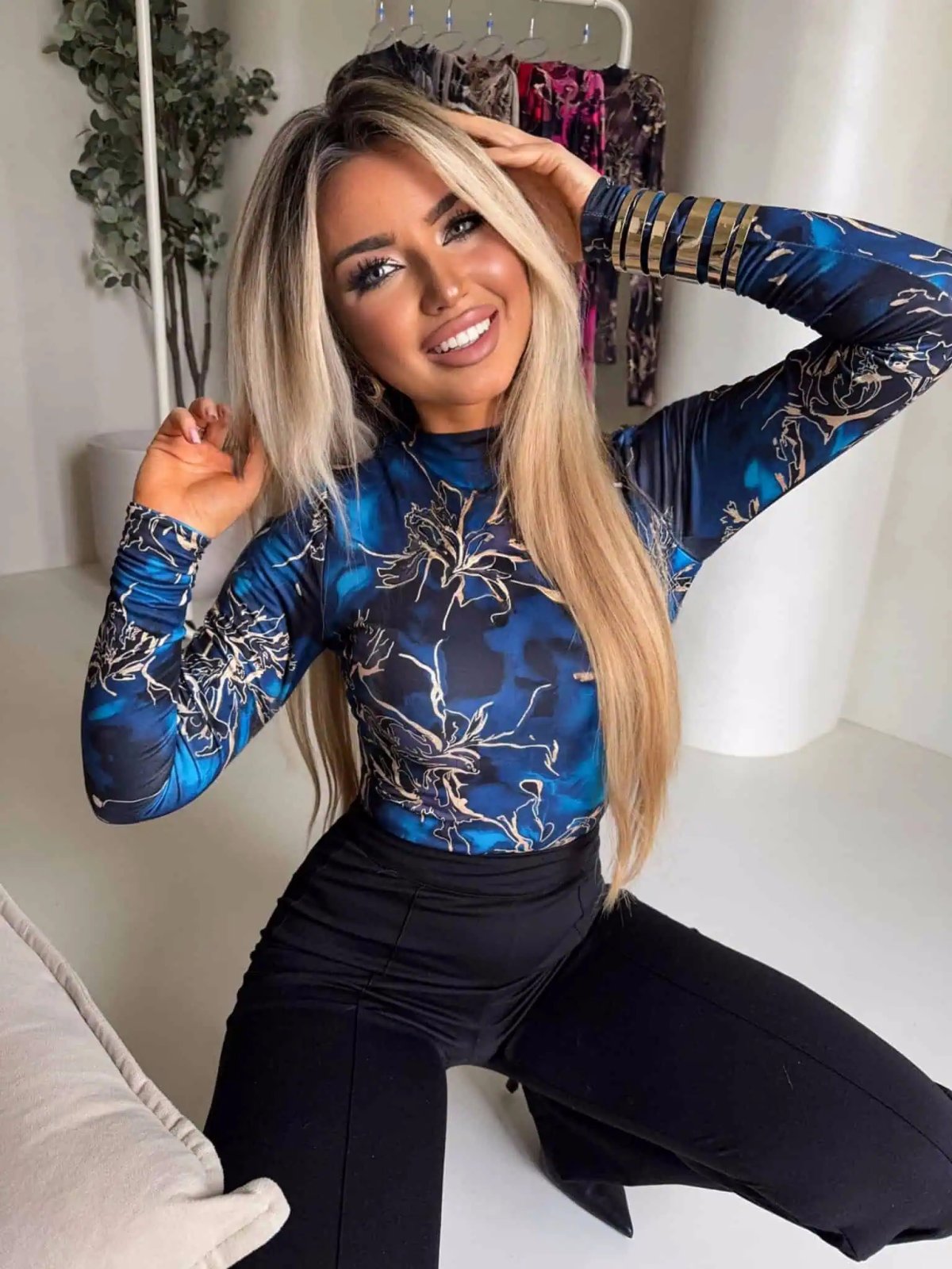 Bluzka SECOND SKIN, chaos/niebieski