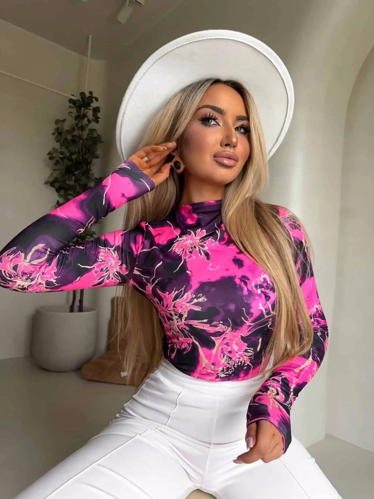 Bluzka SECOND SKIN, chaos/fuksja