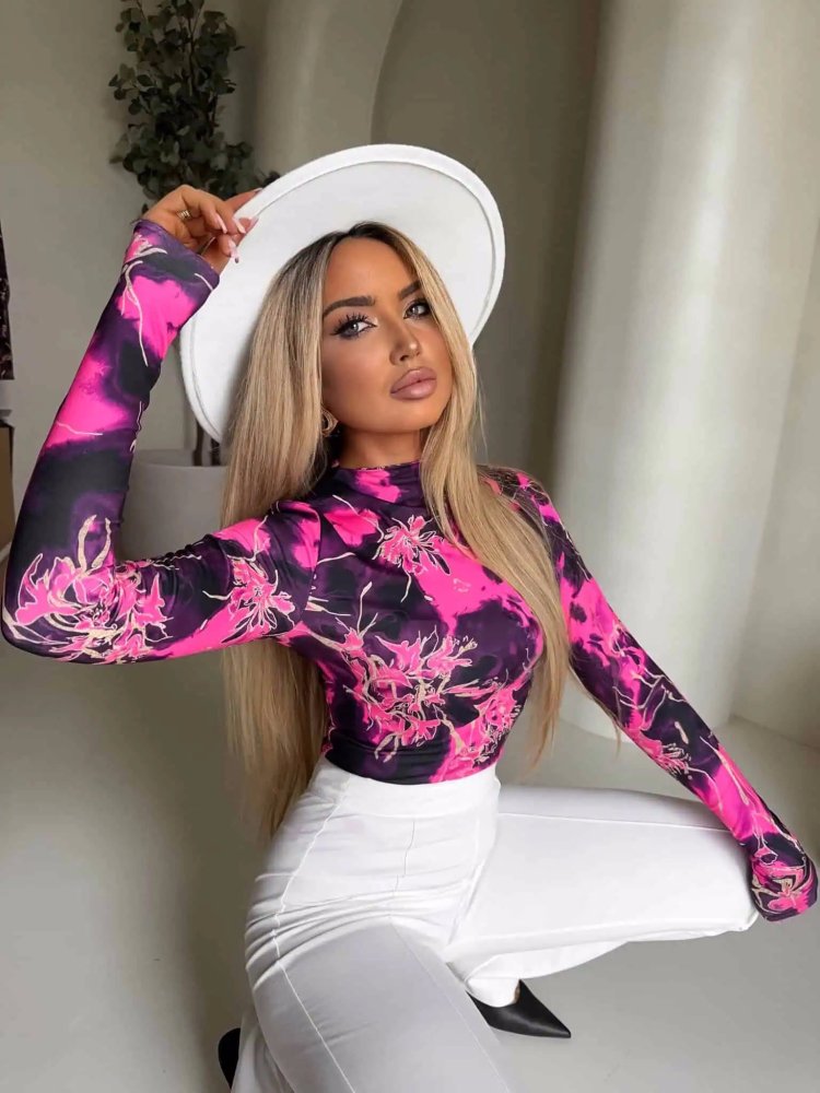 Bluzka SECOND SKIN, chaos/fuksja