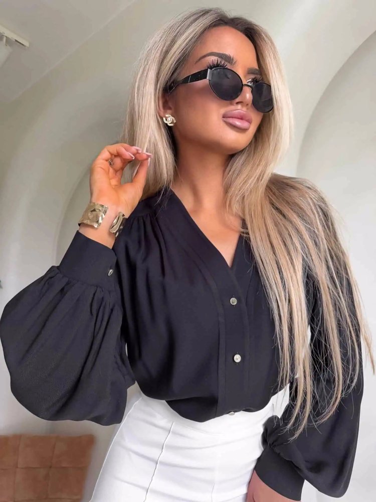 Koszula RUFFLES, czarna