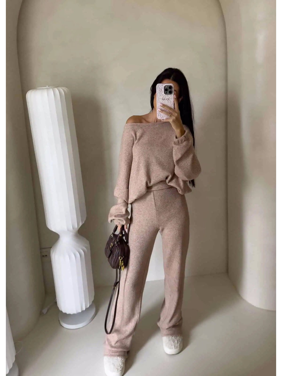 Komplet z bawełną I'M ANGEL, miodowy