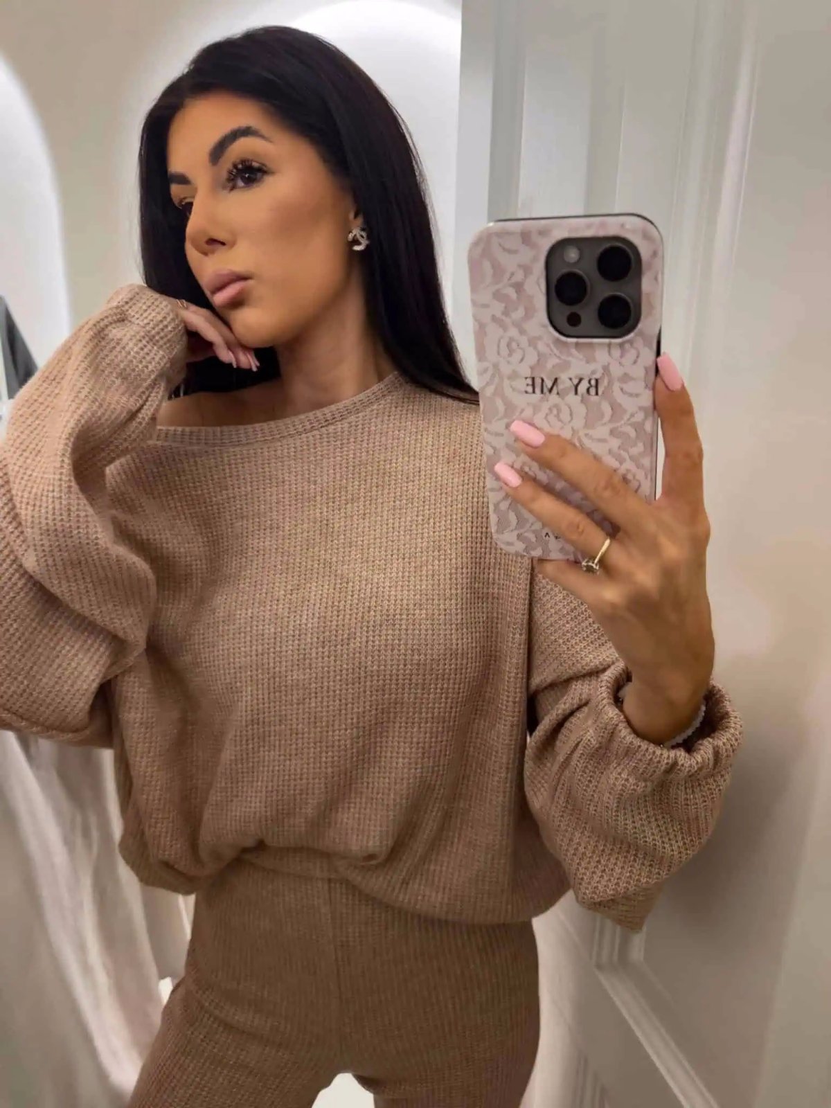 Komplet z bawełną I'M ANGEL, miodowy