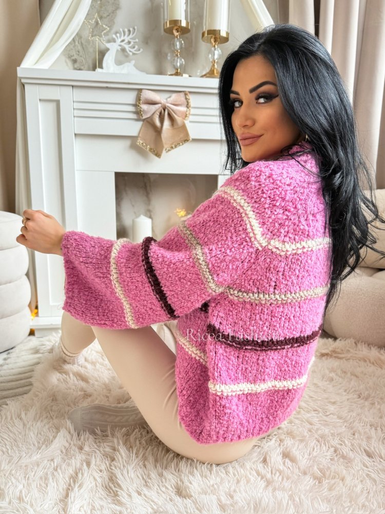 Sweter z wełną i alpaką LILY, wrzos