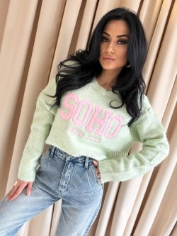 Sweter z wełną SOHO, pistachio