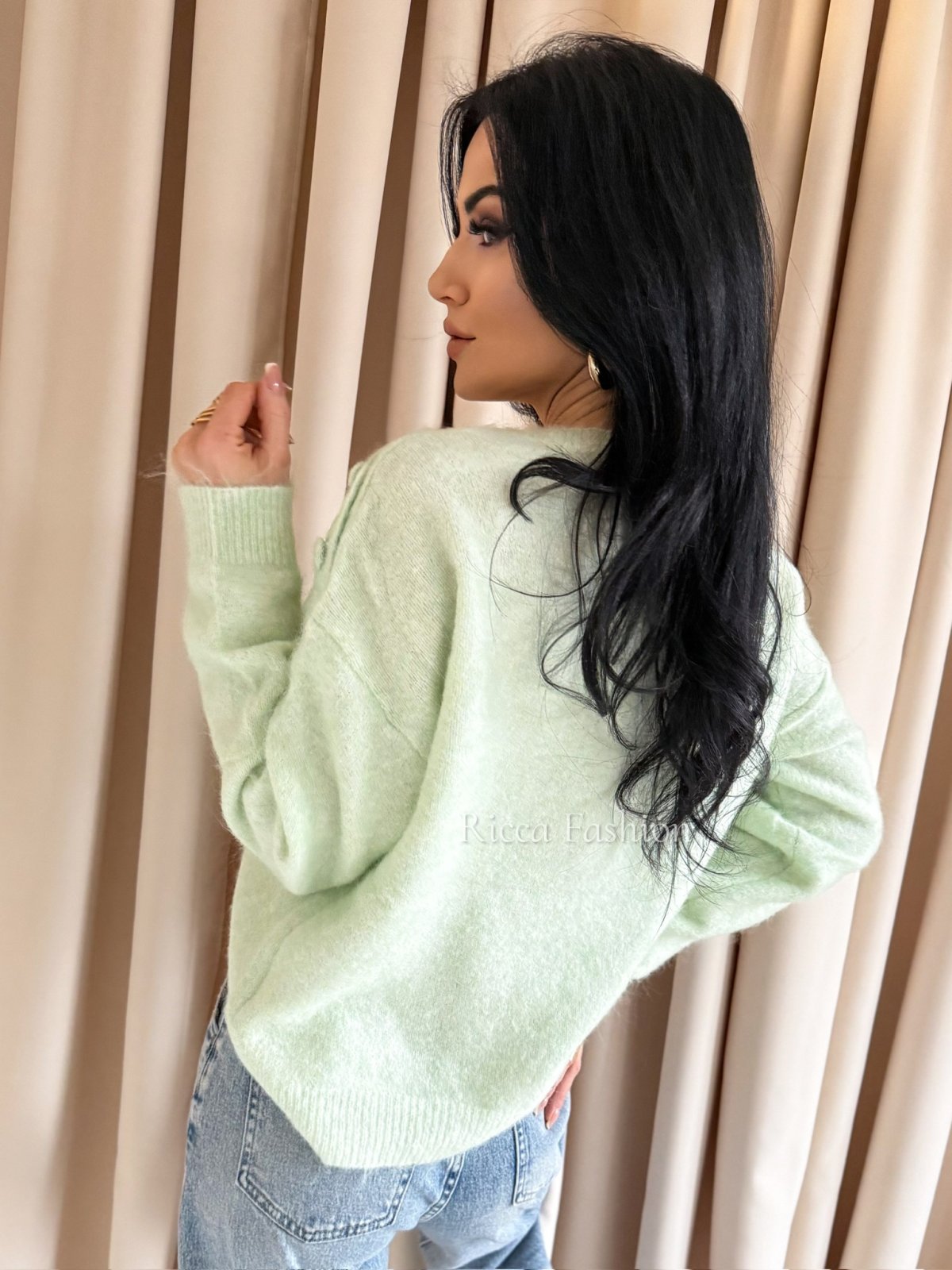 Sweter z wełną SOHO, pistachio