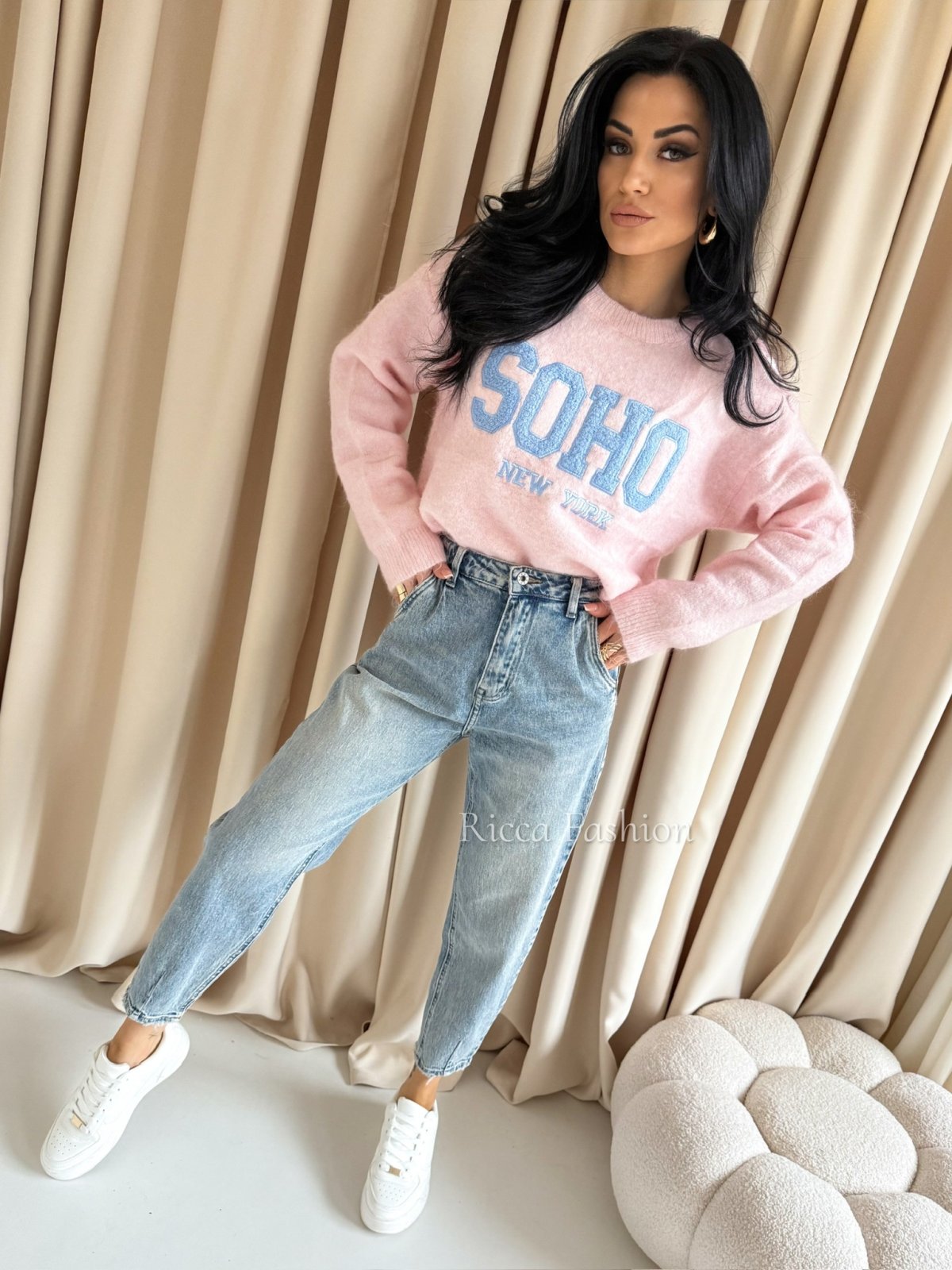 Sweter z wełną SOHO, light pink