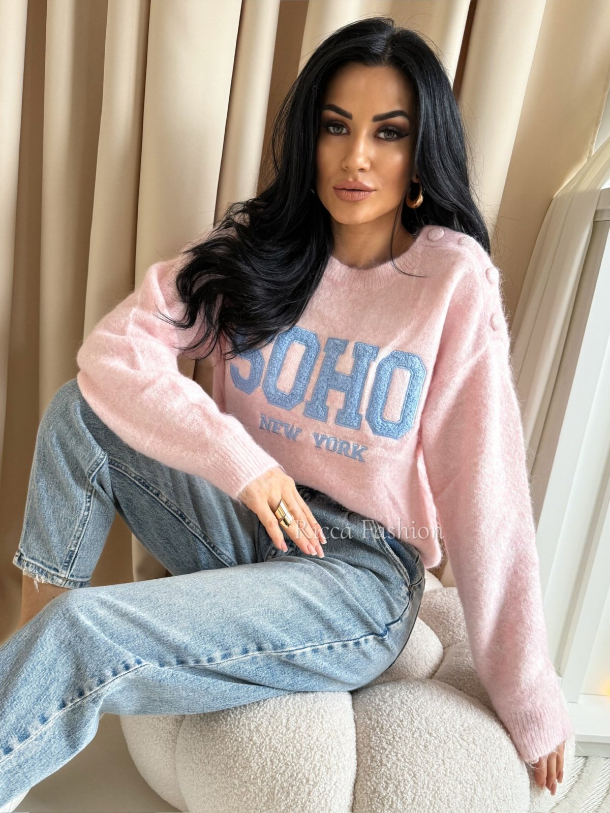 Sweter z wełną SOHO, light pink