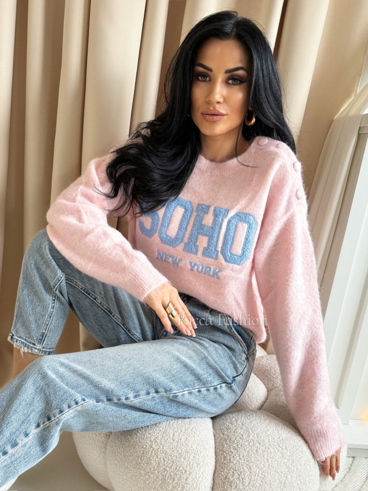 Sweter z wełną SOHO, light pink